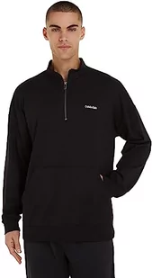 Calvin Klein Bluza męska L/S z zamkiem 1/4, Czarny, L - Bluzy męskie - miniaturka - grafika 1