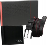 Paski - Pierre Cardin Zestaw prezentowy: skórzany portfel i pasek męski Pierre Cardin NoSize - miniaturka - grafika 1