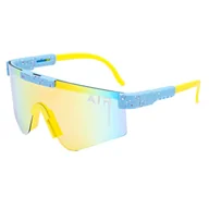 Okulary sportowe - Sportowe okulary przeciwsłoneczne ST-MAX8F niebieski/żółty - miniaturka - grafika 1