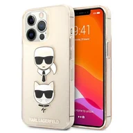 Etui i futerały do telefonów - Karl Lagerfeld KLHCP13XKCTUGLGO iPhone 13 Pro Max 6,7" złoty/gold hardcase Glitter Karl s & Choupette KF000818 - miniaturka - grafika 1
