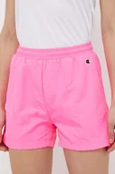 Spodenki damskie - Champion szorty damskie kolor różowy gładkie high waist - miniaturka - grafika 1