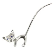 Figurki dekoracyjne - Figurka kotek posrebrzany Stojak na biżuterię 12 cm SILBER - miniaturka - grafika 1