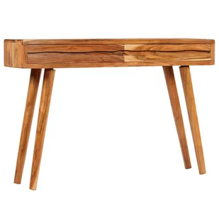 vidaXL Konsola z drewna akacjowego, żłobione szuflady, 118x30x80 cm - Konsole i sekretarzyki - miniaturka - grafika 1