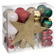 Ozdoby bożonarodzeniowe - Zestaw ozdób świątecznych w różnych kolorach, 44 elementy - miniaturka - grafika 1