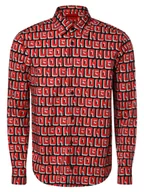 Koszule męskie - HUGO Koszula męska - Ermo Mężczyźni Slim Fit Bawełna czerwony|czarny wzorzysty, S - miniaturka - grafika 1