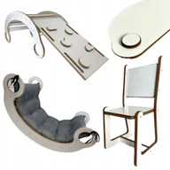 Skoczki dla dzieci - Bujak Poduszka Szara Ścianka Krzesło Blat Zestaw - miniaturka - grafika 1