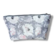Kosmetyczki, organizery i kuferki - Kosmetyczka damska organizer do torebki etui kosmetyczka welurowa kwiaty - miniaturka - grafika 1
