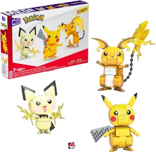 Mega Construx Pokemon Pikachu Trio 3-pak - Klocki - miniaturka - grafika 1