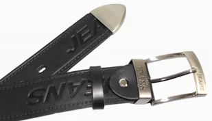 Pasek Skórzany PAS-MAX (PL) Tłoczony Napis "JEANS" Skóra Licowa EXTRA 40 mm Czarny - Paski - miniaturka - grafika 6