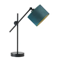 Lampy stojące - Lampa Na Biurko Z Regulowanym Stelażem Mali Velur, Zieleń Butelkowa Ze Złotym Wnętrzem - miniaturka - grafika 1