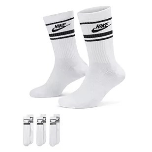 Nike, Sportswear Everyday Essential skarpety środkowe (3 pary), białe / czarne / czarne, L, uniseks, dla dorosłych. - Skarpetki damskie - miniaturka - grafika 1