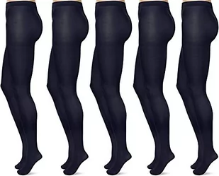 FM London Damskie rajstopy Collants 40 deniers (lot de 5), granatowy, XL - Rajstopy - miniaturka - grafika 1
