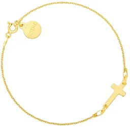 Złota bransoletka z malutkim krzyżykiem - Biżuteria religijna - miniaturka - grafika 1