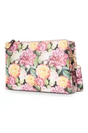 Torebki damskie - Mała dwukomorowa listonoszka Nobo kwiaty różowa - miniaturka - grafika 1