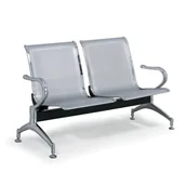 Inne meble biurowe - B2B Partner Ławka do poczekalni Strong, 2-miejscowa, srebrna 452040 - miniaturka - grafika 1