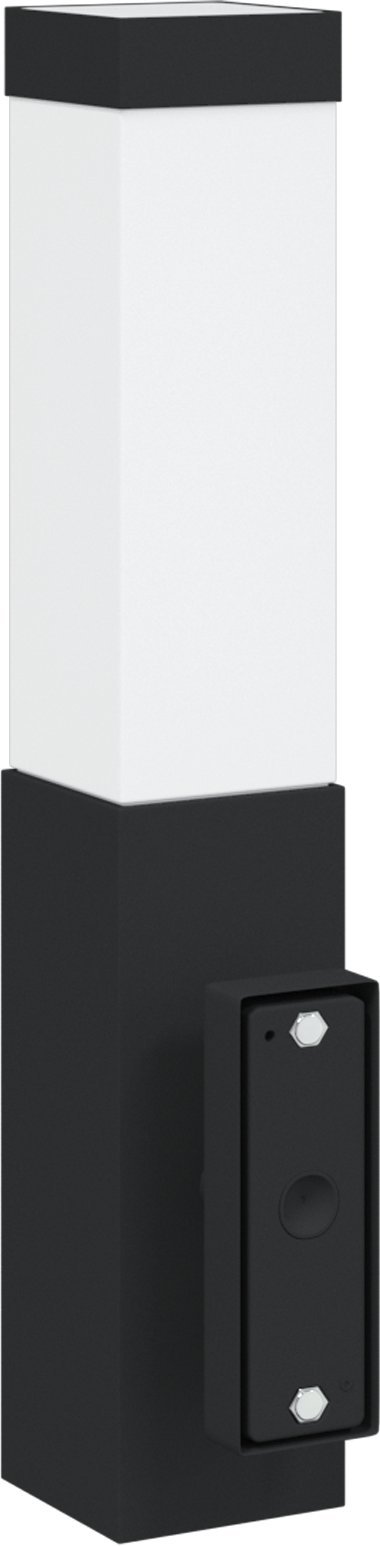 vidaXL Lampa ścienna zewnętrzna z czujnikiem, Czarna, Stal nierdzewna, IP44