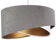 Lampy sufitowe - Szaro-biała welurowa lampa wisząca - 26X EX981 K5-E72 - miniaturka - grafika 1