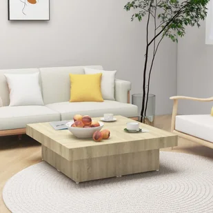 vidaXL vidaXL Stolik kawowy, dąb sonoma, 90x90x28 cm, płyta wiórowa - Ławy i stoliki kawowe - miniaturka - grafika 1