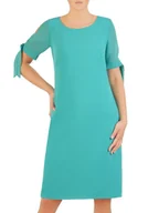 Sukienki - Turkusowa sukienka z szyfonowymi rękawami 30032 - ModBiS - miniaturka - grafika 1