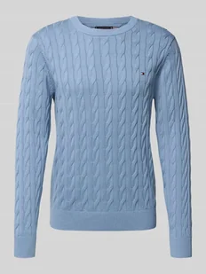 Sweter z dzianiny o kroju regular fit z czystej bawełny - Swetry męskie - miniaturka - grafika 1