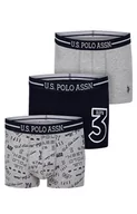 Majtki męskie - 80444 3-pack bawełnianych bokserek męskich, Kolor szaro-granatowy, Rozmiar S, U.S. POLO ASSN - Intymna - miniaturka - grafika 1