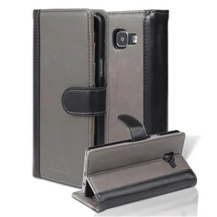 Cadorabo pokrowiec do Samsung Galaxy A5 2016 - pokrowiec w kolorze GREY BLACK ? Etui na telefon komórkowy z funkcją podstawki i miejscem na kartę w dwukolorowym designie - Etui Pokrowiec Pokrowiec ochronny Etui Książka - Etui i futerały do telefonów - miniaturka - grafika 1