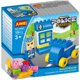 Klocki 180301 - 18 Elementów Policja Zabawka Dla Dzieci - Klocki - miniaturka - grafika 1