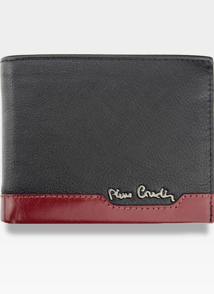 Pierre Cardin, Portfel skórzany męski, Tilak37 8805, czarny/czerwony, ochrona RFID