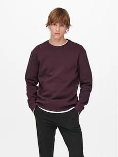 Only & Sons Bluza 22018683 Bordowy Regular Fit - Bluzy męskie - miniaturka - grafika 1