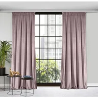 Zasłony - Zasłona na taśmie marszczącej ROSA 140 x 270 cm pudrowy - miniaturka - grafika 1