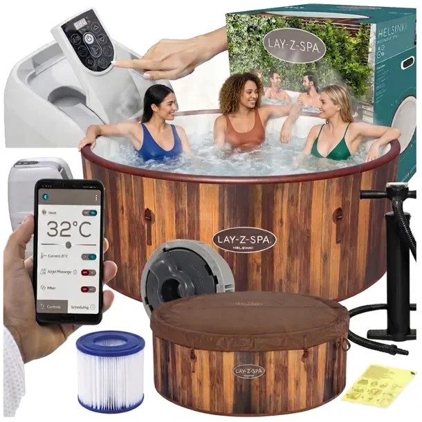 Bestway Dmuchane Spa Ogrodowe Basen Z Hydromasażem Lay-z 7 Osób 180x66cm