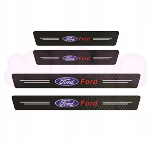 OCHRONNE nakładki NAKLEJKI folia NA PROGI logo FORD carbon 4 szt. - Akcesoria motoryzacyjne - miniaturka - grafika 1