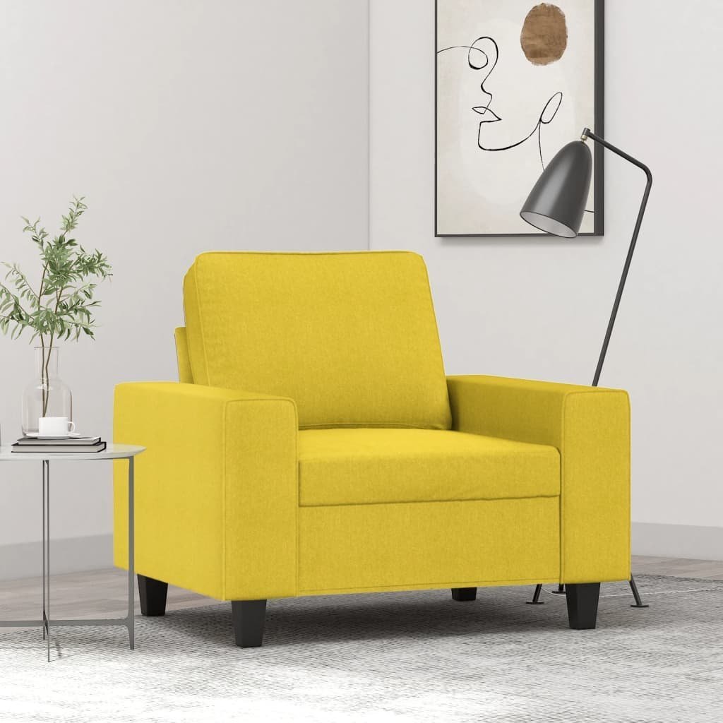 vidaXL vidaXL Fotel, jasnożółty, 60 cm, obity tkaniną