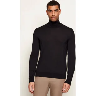 BOSS BLACK Wełniany golf H-Helixon Slim Fit z dodatkiem jedwabiu - Swetry męskie - miniaturka - grafika 1