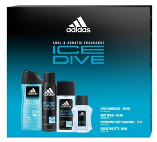 ADIDAS Zestaw prezentowy Ice Dive (Dezodorant naturalny spray 75ml+Dezodorant spray 150ml+Żel pod prysznic 3w1+Woda toaletowa 50ml) - Kosmetyki do kąpieli - miniaturka - grafika 2