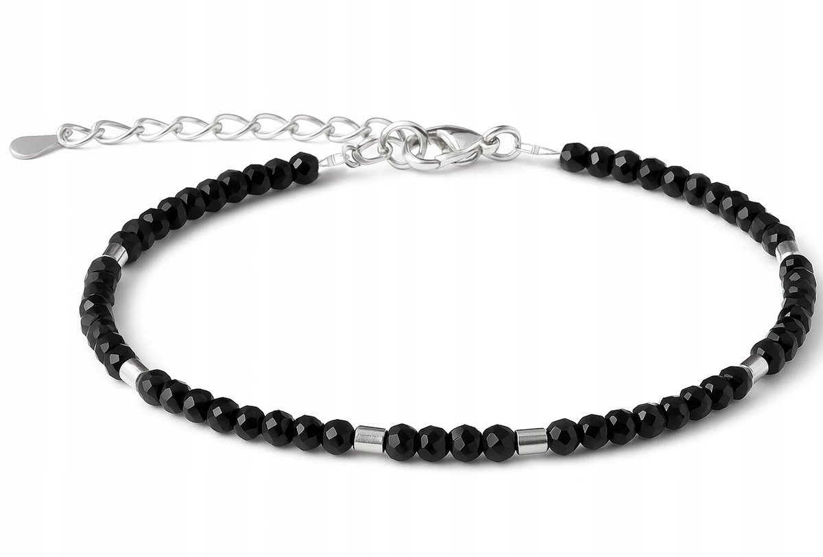 BRANSOLETKA DAMSKA OCHRONNA TURMALIN STAL CHIRURGICZNA SZLACHETNA 316L