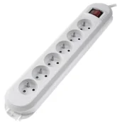 Listwy zasilające - Hama Comfort 6GN biały 44121926 Listwa zasilająca + wyłącznik 3m 44121926 - miniaturka - grafika 1