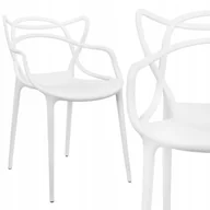 Krzesła - Krzesło Plastikowe Ażurowe białe Nowoczesne Do Jadalni Ogrodu na balkon - miniaturka - grafika 1