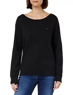 Tommy Hilfiger Sweter damski Jersey Stitch Boat-nk, Czarny, S - Swetry damskie - miniaturka - grafika 1