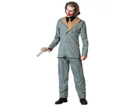 Krawaty i muchy męskie - Atosa kostium klauna halloween szary z krawatem dla dorosłych mężczyzn XXL - miniaturka - grafika 1