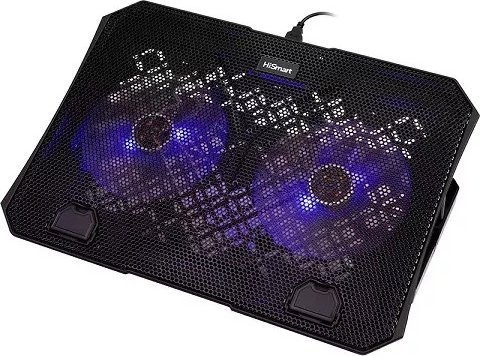 Podstawka chłodząca Hismart Nešiojamojo kompiuterio aušinimo stovas HISMART, su 2 LED ventiliatoriais, 5 padėčių