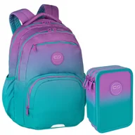 Plecaki - Zestaw dla dziewczynki plecak Coolpack turkus fiolet - miniaturka - grafika 1
