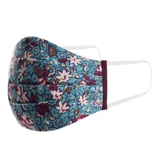 Maseczka wykonana z bawełny błękitna w kwiatki - EM Men's Accessories - Maseczki ochronne i antywirusowe - miniaturka - grafika 1