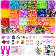 Biżuteria dla dzieci - LOOM BANDS ELASTYCZNE BRANSOLETKI DIY KORALIKI ZESTAW DLA DZIECI PREZENT - miniaturka - grafika 1
