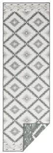Zielono-kremowy chodnik odpowiedni na zewnątrz NORTHRUGS Malibu, 250x80 cm - Dywany zewnętrzne - miniaturka - grafika 1