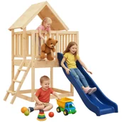 Place zabaw - Drewniany plac zabaw z domkiem i zjeżdżalnią R9-S41 - miniaturka - grafika 1