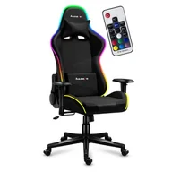 Fotele gamingowe - Huzaro Force 6.2 Mesh RGB LED - gamingowy - czarny- skóra ECO - tkanina - do 130kg - miniaturka - grafika 1