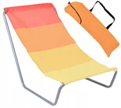 Leżaki ogrodowe - Leżak Plażowy Składany Do Torby Ogrodowy Na Plażę Outdorium Olek Pomarańczowe Pasy - miniaturka - grafika 1