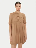 Sukienki - ViCOLO Sukienka codzienna TB1519 Brązowy Regular Fit - miniaturka - grafika 1