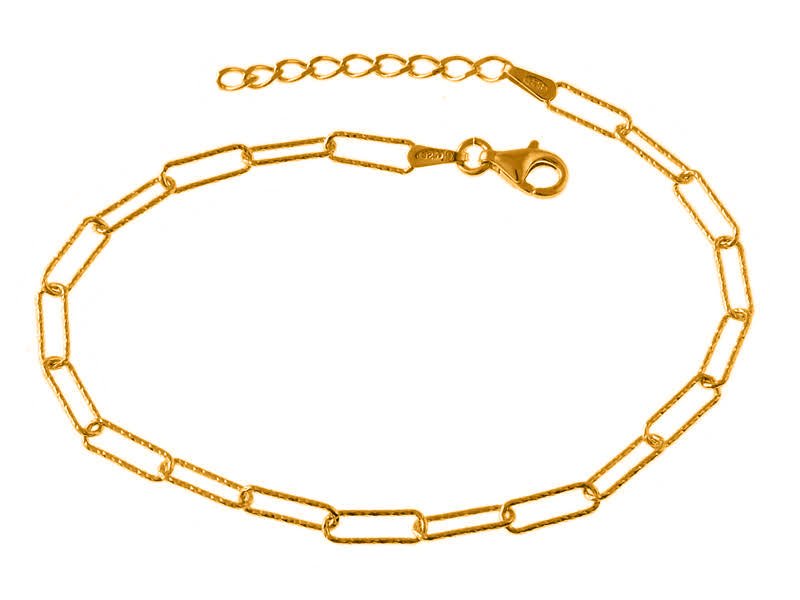 Bransoletka łańcuszek na nogę pozłacana spinacze diamentowane